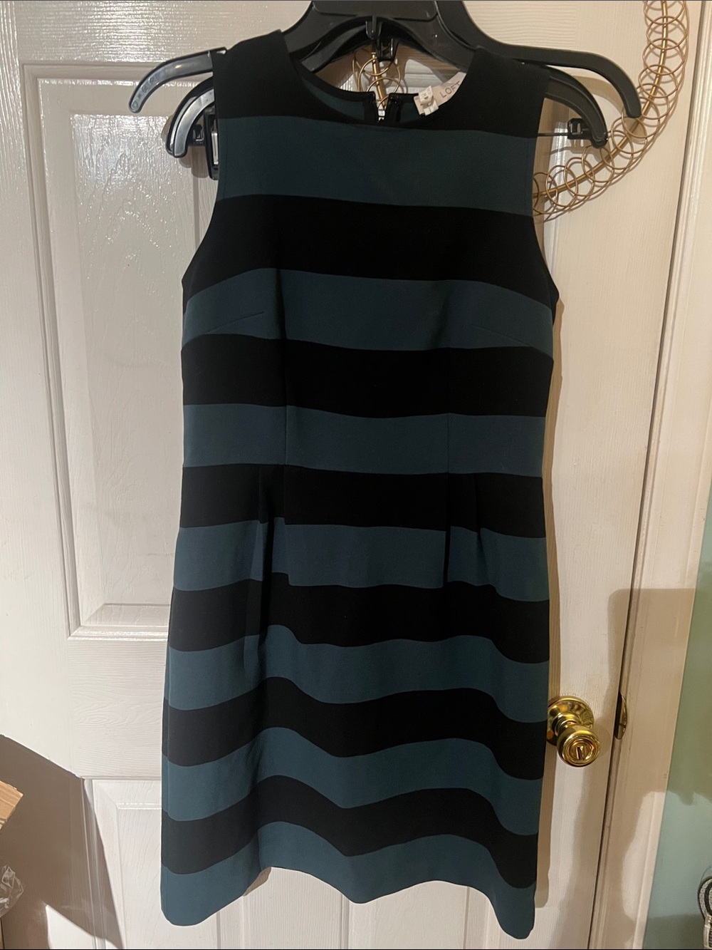 Loft size 2 ponte dress, GUC, green/black